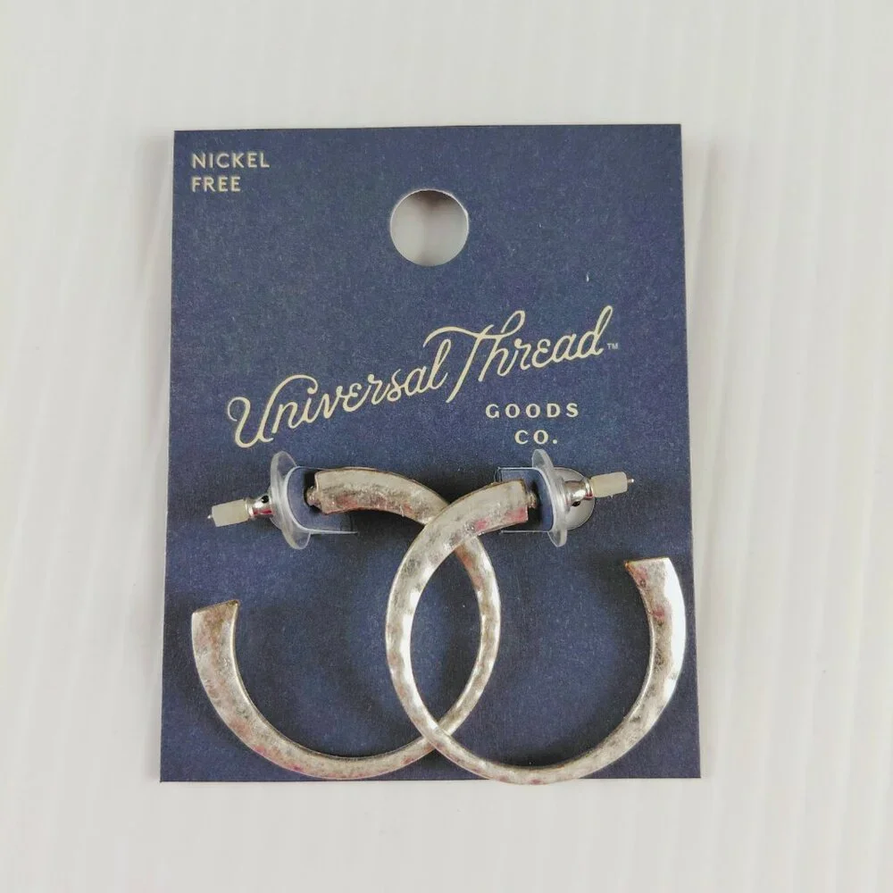 Universal Thread Silver & Gold Tone Beaded Hoop Earrings Bundle Fashion Jewelry